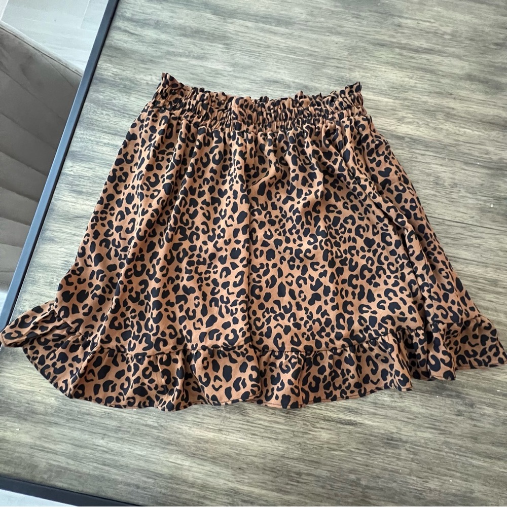 Leopard print skater skirt